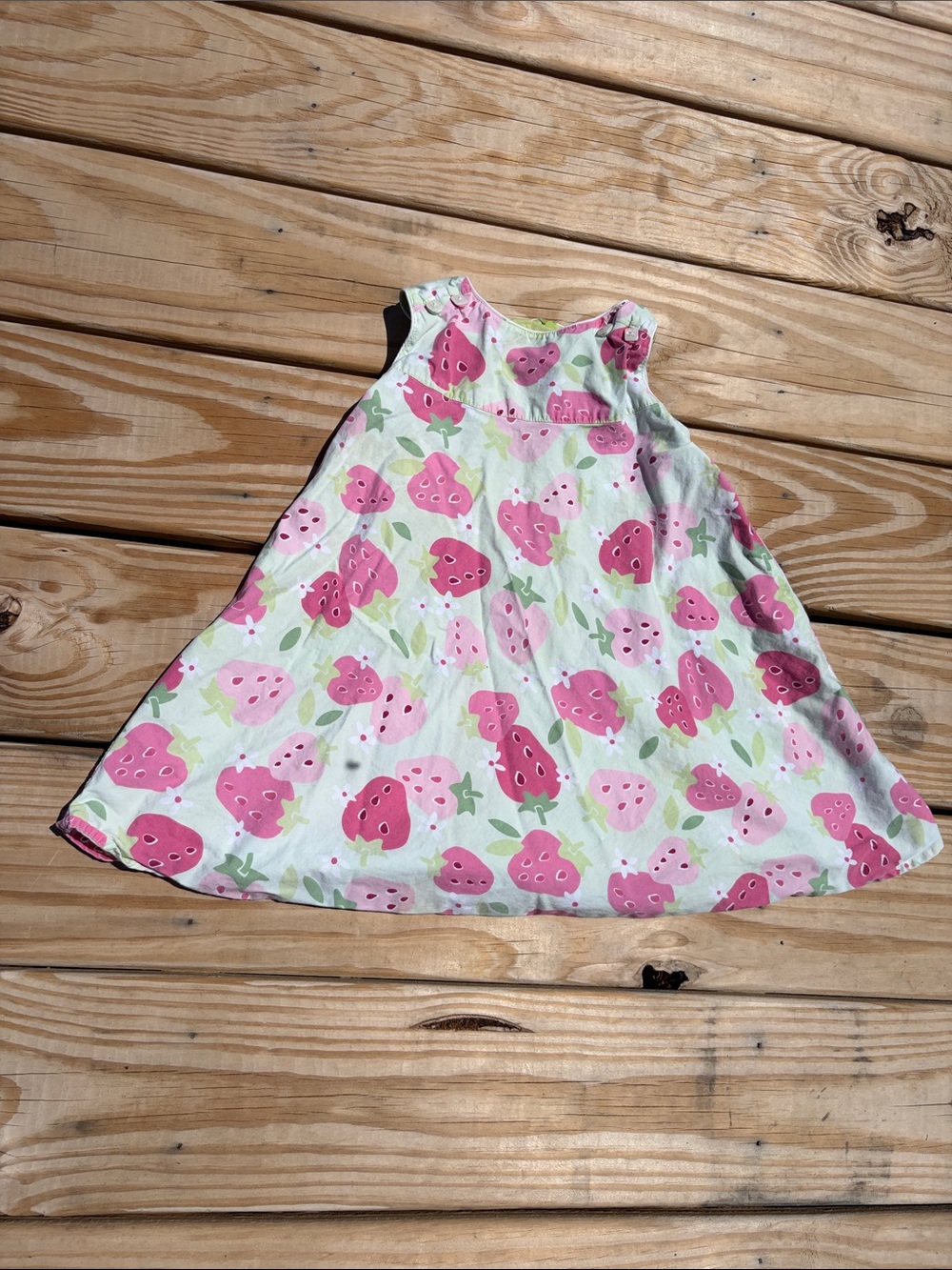 Gymboree Pink and Green Strawberry Print Casual Dress